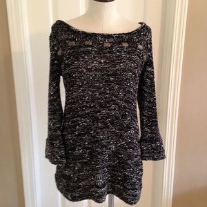 BCBGMaxAzria ballet neck tunic sweater